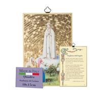 FRATELLI BONELLA - Madonna di Fatima e Preghiera Dedicata in Italiano - Quadro Legno in MDF di Pioppo - Quadro per Camera Da Letto 8 mm x 10 cm x 15 cm Made in Italy