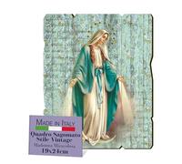 FRATELLI BONELLA - Madonna Miracolosa Motivo Vintage - Legno di Pioppo 8 mm - Camerino da Letto 19 x 24 cm - 100% Made in Italy