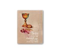 Fratelli Bonella | Notepad con segnapagine adesivi raffigurante simbologia eucaristica di Prima Comunione | Made in Italy (Confezione singola)