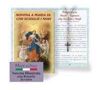 FRATELLI BONELLA - Novena a Maria che Scioglie i Nodi con Illustrazioni a Colori - Novena con Rosario in Vetro Incluso - Opuscolo 16 Pagine per Pregare