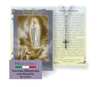 FRATELLI BONELLA - Novena a Nostra Signora di Lourdes con Illustrazioni a Colori - Novena con Rosario in Vetro Incluso - Opuscolo 24 Pagine per Pregare