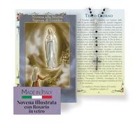FRATELLI BONELLA - Novena a Nostra Signora di Lourdes con Illustrazioni a Colori - Novena con Rosario in Vetro Incluso - Opuscolo 24 Pagine per Pregare