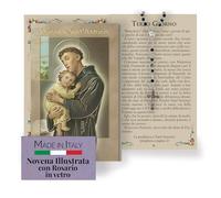 FRATELLI BONELLA - Novena a San'Antonio con Illustrazioni a Colori - Novena con Rosario in Vetro Incluso - Opuscolo 24 Pagine per Pregare