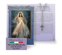 FRATELLI BONELLA - Novena alla Divina Misericordia con Illustrazioni a Colori - Novena con Rosario in Vetro Incluso - Opuscolo 24 Pagine per Pregare