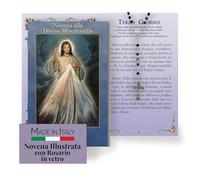 FRATELLI BONELLA - Novena alla Divina Misericordia con Illustrazioni a Colori - Novena con Rosario in Vetro Incluso - Opuscolo 24 Pagine per Pregare