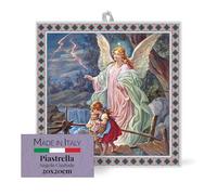 FRATELLI BONELLA - Piastrella Ceramica 20x20 cm Raffigurante l'Angelo Custode - Figura Sacra