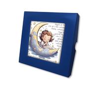 Fratelli Bonella | Piastrella in ceramica con angioletto sulla Luna con scatola regalo 10x10 cm | Made In Italy