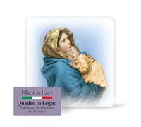 FRATELLI BONELLA - Quadretto da Appoggio Madonna con Bambino del Ferruzzi - Quadretto in Legno Sagomato con Scatola Regalo - Soprammobile Religioso 10x10 cm
