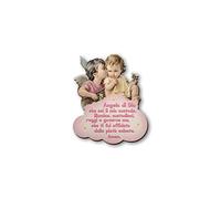 Fratelli Bonella | Quadro in legno dell’Angelo del Bacio per Bambina con preghiera Angelo di Dio 11x14 cm | Made in Italy