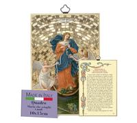 FRATELLI BONELLA - Quadro Madonna Che Scioglie I Nodi e Preghiera in Italiano - Quadro Legno in MDF di Pioppo - Quadro Madonna Camera Da Letto 8 mm x 10 cm x 15 cm Made in Italy