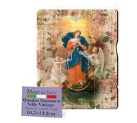 FRATELLI BONELLA - Quadro Madonna Che Scioglie I Nodi Sagomato Vintage - Quadro Legno di Pioppo Spessore 8mm - Quadro Madonna Camera Da Letto 10.7 x 13.3 cm - 100% Made in Italy