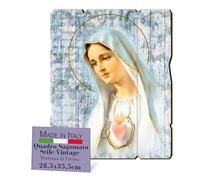 FRATELLI BONELLA - Quadro Madonna di Fatima Sagomato Vintage - Legno di Pioppo Spessore 8mm - Camera Da Letto 28.5 x 35.5 cm - 100% Made in Italy