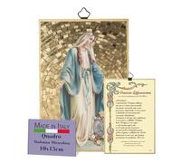 FRATELLI BONELLA - Quadro Madonna Miracolosa e Orazione Efficacissima in Italiano - Quadro Legno in MDF di Pioppo - Quadro Madonna Camera Da Letto 8 mm x 10 cm x 15 cm Made in Italy