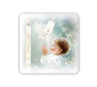FRATELLI BONELLA - Quadro raffigurante la simbologia eucaristica di Battesimo - Quadro in Legno con Scatola Regalo - Quadro Religioso Camera Da Letto 10x10 cm - 100% Made in Italy