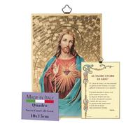 FRATELLI BONELLA - Quadro Religioso Camera Da Letto Cuore di Gesù e Preghiera Dedicata in Italiano - Quadro Legno in MDF di Pioppo - Quadro Religioso Camera Da Letto 8 mm x 10 cm x 15 cm Made in Italy
