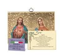 FRATELLI BONELLA - Quadro Religioso Camera Da Letto Cuore di Gesù ed il Cuore Immacolato di Maria e Benedizione - Quadro Legno in MDF di Pioppo - Quadro Religioso Camera Da Letto 8 mm x 10 cm x 15 cm