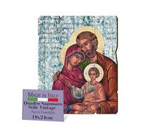 FRATELLI BONELLA - Quadro Sacra Famiglia Sagomato Vintage - Quadro Legno di Pioppo Spessore 8mm - Tela Sacra Famiglia Camera Da Letto 19x24 cm - 100% Made in Italy