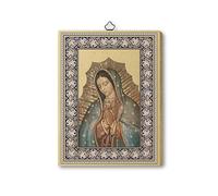 Fratelli Bonella | Quadro Sacro su legno MDF di pioppo 6mm della Madonna di Guadalupe f.to 15x20 cm | Made in Italy