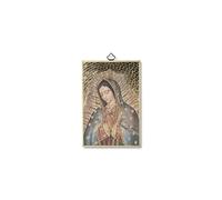 Fratelli Bonella | Quadro Sacro su legno MDF di pioppo 8mm con la Madonna del Guadalupe con Preghiera a lei dedicata sul retro 10 x 15 cm | Made in Italy