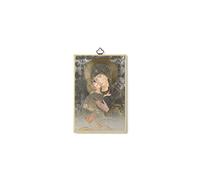 Fratelli Bonella | Quadro Sacro su legno MDF di pioppo 8mm con Mosaico in lamina dorata con Icona della Tenerezza di Vladimir e Preghiera sul retro 10 x 15 cm | Made in Italy