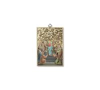 Fratelli Bonella | Quadro Sacro su legno MDF di pioppo 8mm con Mosaico in lamina dorata della Pentecoste per la sacra Confermazione sul retro 10 x 15 cm | Made in Italy