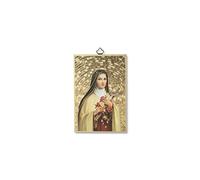 Fratelli Bonella | Quadro Sacro su legno MDF di pioppo 8mm di Santa Teresa con Preghiera a lei dedicata sul retro 10 x 15 cm | Made in Italy