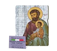 FRATELLI BONELLA - Quadro San Giuseppe Sagomato Vintage - Legno di Pioppo Spessore 8mm - Quadro Religioso per Camera Da Letto, 10.7 x 13.3 cm - Made in Italy