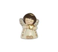 Fratelli Bonella | Statuetta in Resina di un Angioletto con Cuore in Mano 4x4 cm | Made in Italy (Statuetta in resina di un angioletto con cuore)