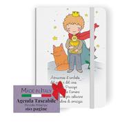 FRATELLI BONELLA - Taccuino Tascabile Con Copertina Rigida ed Elastico - Agenda Piccola 160 Pagine - Agenda Tascabile con il Piccolo Principe - F.TO 9x14 cm