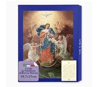 Fratelli Bonella - Tavola in Nobilitato di Rovere Cinerino con Bordi Dorati - Icona Madonna dei Nodi 19.7x25 cm - Quadro Legno Madonna dei Nodi per Casa o Regalo - Made in Italy