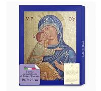 Fratelli Bonella - Tavola in Nobilitato di Rovere Cinerino con Bordi Dorati - Icona Madonna della Tenerezza 19.7x25 cm - Quadro Legno Madonna della Tenerezza per Casa o Regalo - Made in Italy