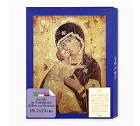 Fratelli Bonella - Tavola in Nobilitato di Rovere Cinerino con Bordi Dorati - Icona Madonna della Tenerezza 19.7x25 cm - Quadro Legno Madonna della Tenerezza per Casa o Regalo - Made in Italy