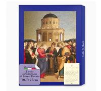 Fratelli Bonella - Tavola in Nobilitato di Rovere Cinerino con Bordi Dorati - Icona Sposalizio della Vergine 19.7x25 cm - Quadro Legno Sposalizio della Vergine per Casa o Regalo - Made in Italy