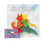 FRATELLI BONELLA - Tela 30x30 cm con Piccolo Principe che Abbraccia la Volpe - Tela per Bambini per Compleanni e Festività - Tela 30x30 Made in Italy