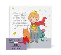 FRATELLI BONELLA - Tela 30x30 cm Piccolo Principe con Volpe e Calice Prima Comunione - Tela per Bambini per Compleanni e Festività - Tela 30x30 Made in Italy