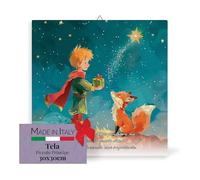 FRATELLI BONELLA - Tela 30x30 cm Piccolo Principe con Volpe e Dono di Natale - Tela per Bambini per Compleanni e Festività - Tela 30x30 Made in Italy