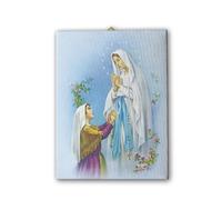 Fratelli Bonella | Tela pittorica Apparizione della Madonna di Lourdes a Bernadette f.to 50x70 cm | Made in Italy