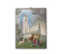 Fratelli Bonella | Tela pittorica Madonna di Fatima con i pastorelli f.to 20x25 cm | Made in Italy