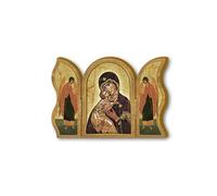 Fratelli Bonella | Trittico devozionale in legno della Madonna della tenerezza 6x9cm | Made in Italy
