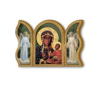 Fratelli Bonella | Trittico devozionale in legno della Madonna di Czestochowa f.to 6x9cm | Made in Italy