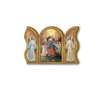 Fratelli Bonella | Trittico devozionale in legno della Maria che scioglie i nodi 6x9cm | Made in Italy