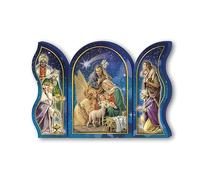 Fratelli Bonella | Trittico devozionale in legno della Natività 6x9cm | Made in Italy