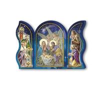 Fratelli Bonella | Trittico devozionale in legno della Natività 6x9cm | Made in Italy