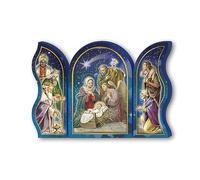 Fratelli Bonella | Trittico devozionale in legno della Natività 6x9cm | Made in Italy
