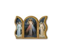 Fratelli Bonella | Trittico devozionale in legno di Gesù Misericordioso 6x9cm | Made in Italy
