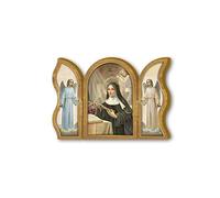 Fratelli Bonella | Trittico devozionale in legno di Santa Rita 6x9cm | Made in Italy