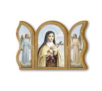 Fratelli Bonella | Trittico devozionale in legno di Santa Teresa f.to 6x9 cm | Made in Italy