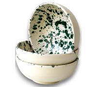 Fratelli Colì Set 3 Ciotole in Maiolica Schizzi Verde Rugiada Ø9 cm