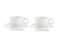 Fratelli Guzzini Gocce Tazze Cappuccino con Piattino, SMMA|Porcelain, Trasparente, 21x37x13 cm