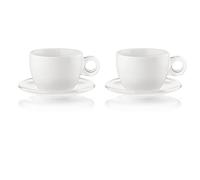 Fratelli Guzzini Gocce Tazze Colazione con Piattino, SMMA|Porcelain, Trasparente, 23x34.5x12.5 cm